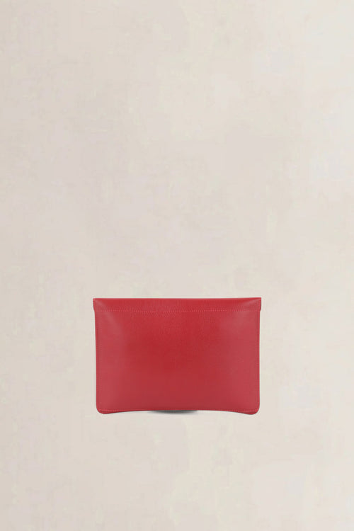 Delvaux Light Rosso Jumping Calf Envelope Clutch