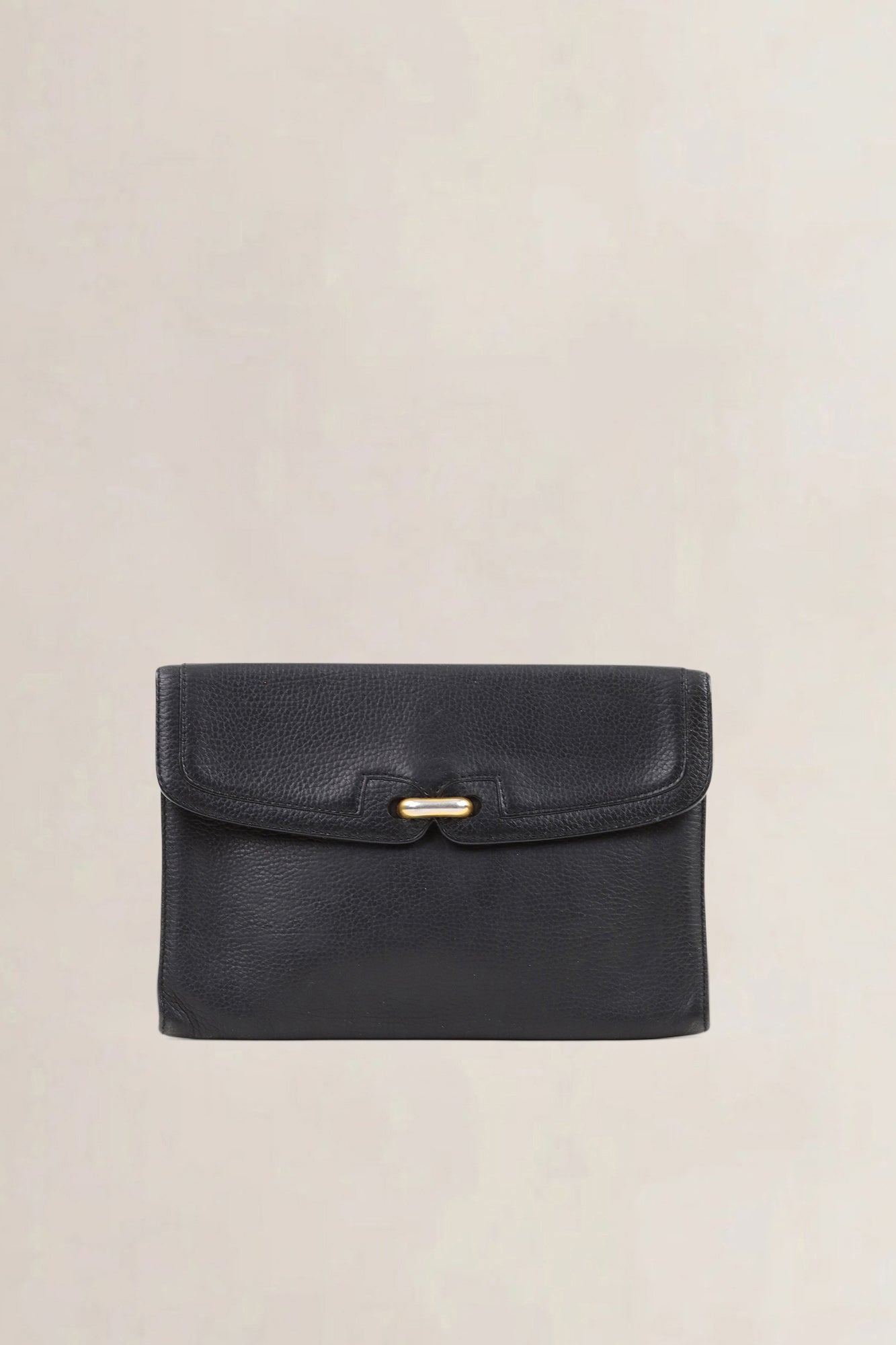 Delvaux Black Leather Clutch