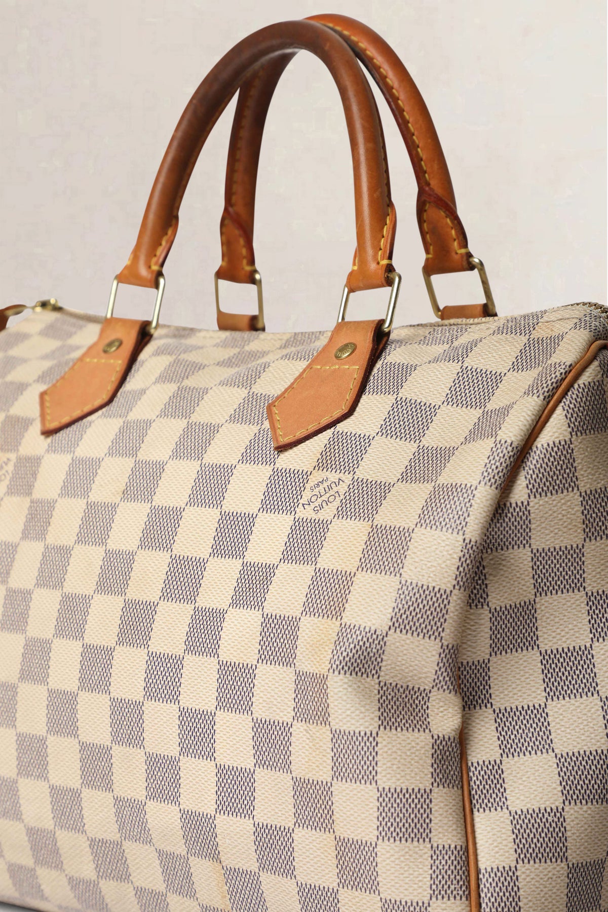 Louis Vuitton White Speedy 30 Damier Azur Top Handle Bag
