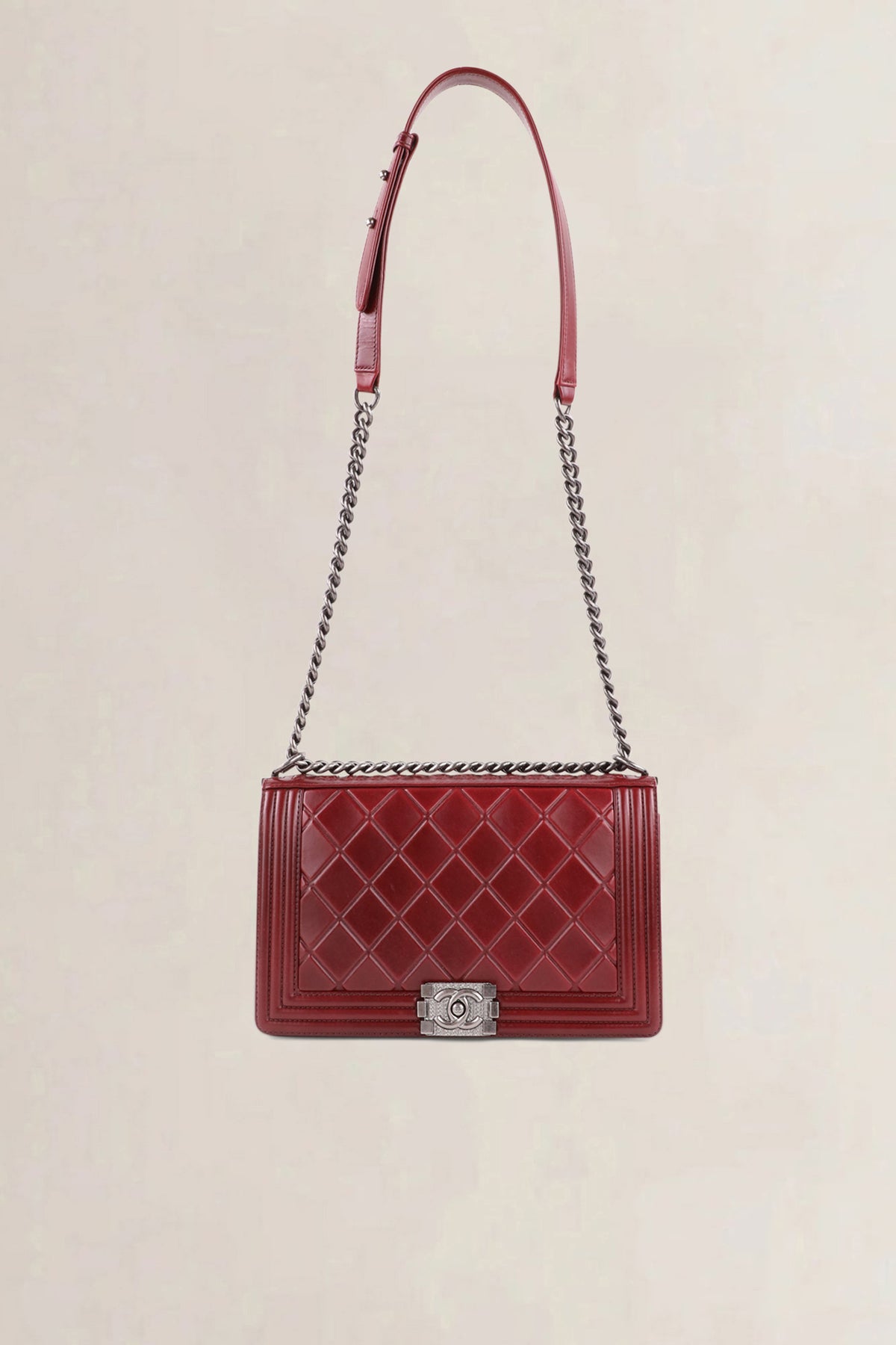 Chanel Burgundy Paris-Salzburg Boy Large Crossbody Bag
