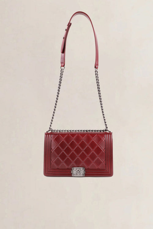 Chanel Burgundy Paris-Salzburg Boy Large Crossbody Bag