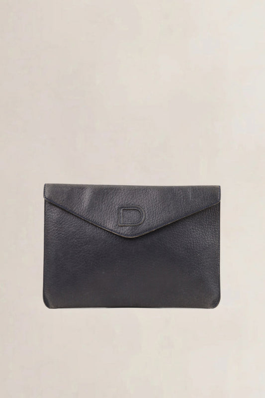 Delvaux Blue Leather Clutch