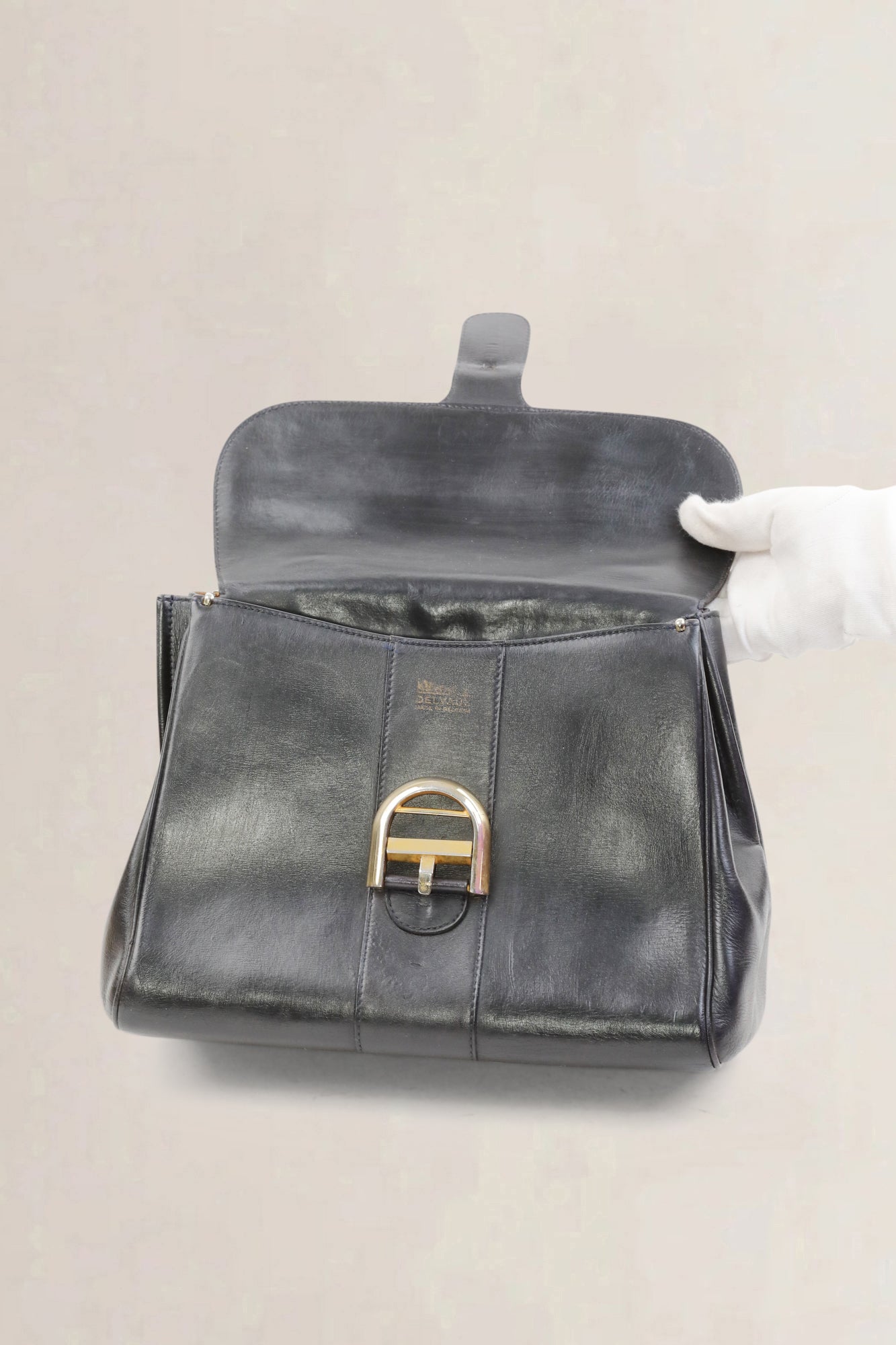 Delvaux Black Brillant PM Top Handle Bag