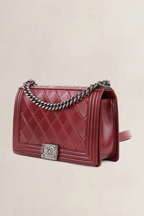 Chanel Burgundy Paris-Salzburg Boy Large Crossbody Bag