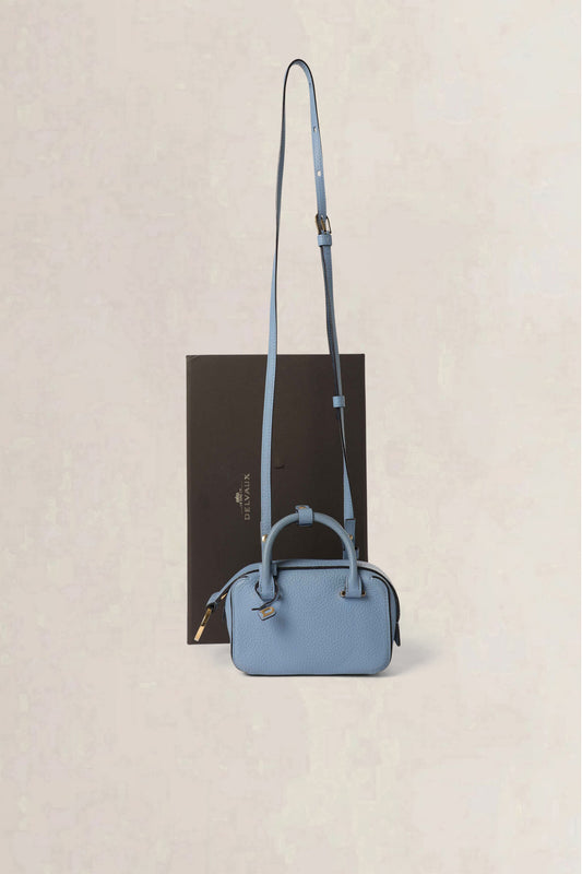 Delvaux Blue Cool Box Nano Taurillon Soft Crossbody Bag