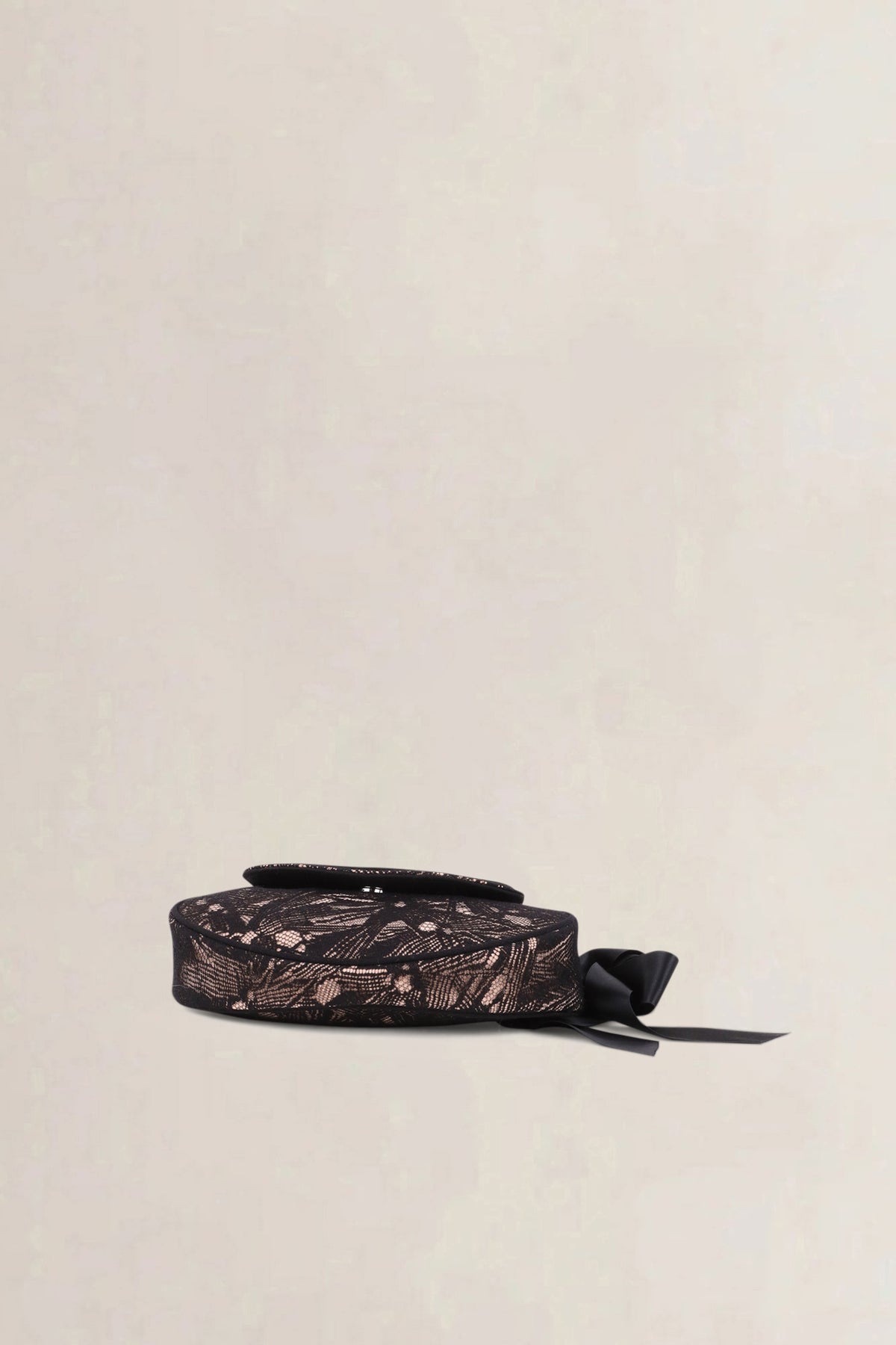 Chanel Vintage Black Lace Ribbon Clutch