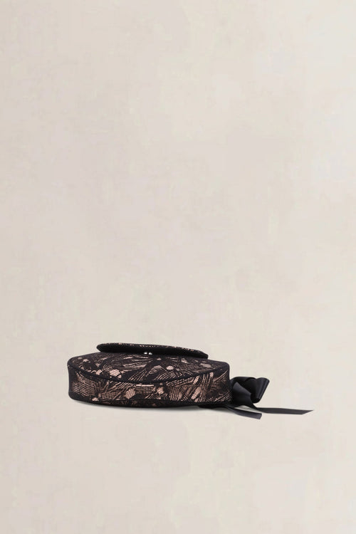 Chanel Vintage Black Lace Ribbon Clutch