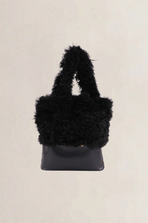 Sonia Rykiel Black Fur Shoulder Bag
