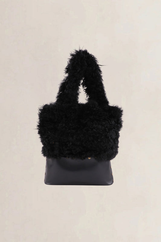 Sonia Rykiel Black Fur Shoulder Bag