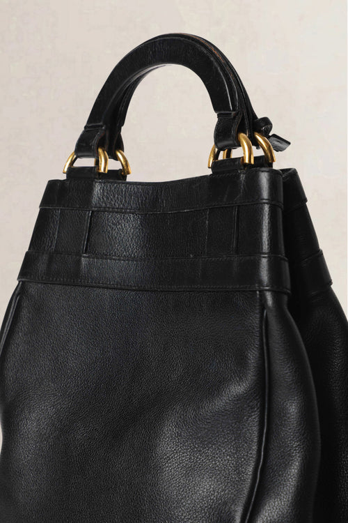 Delvaux Black Roseau Top Handle Bag