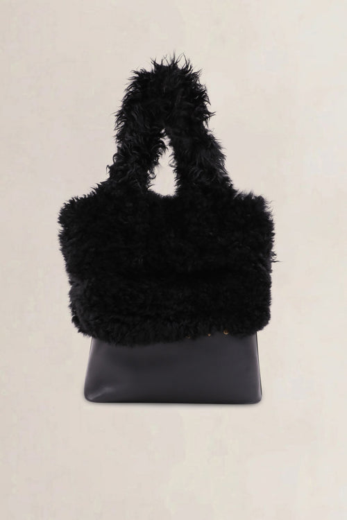 Sonia Rykiel Black Fur Shoulder Bag