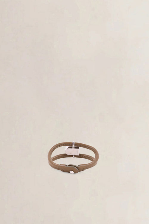 Delvaux Brown Double Strand D-Bracelet