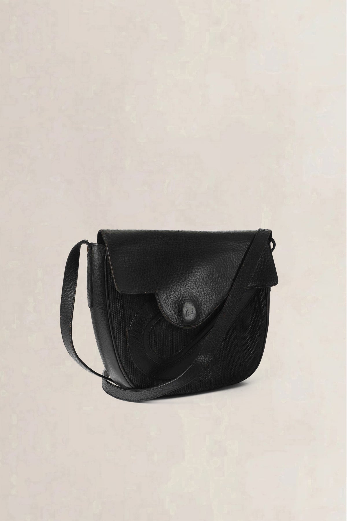 Delvaux Black Vintage Toile de Cuir Crossbody Bag