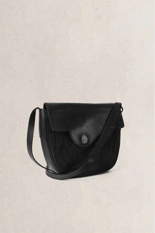 Delvaux Black Vintage Toile de Cuir Crossbody Bag