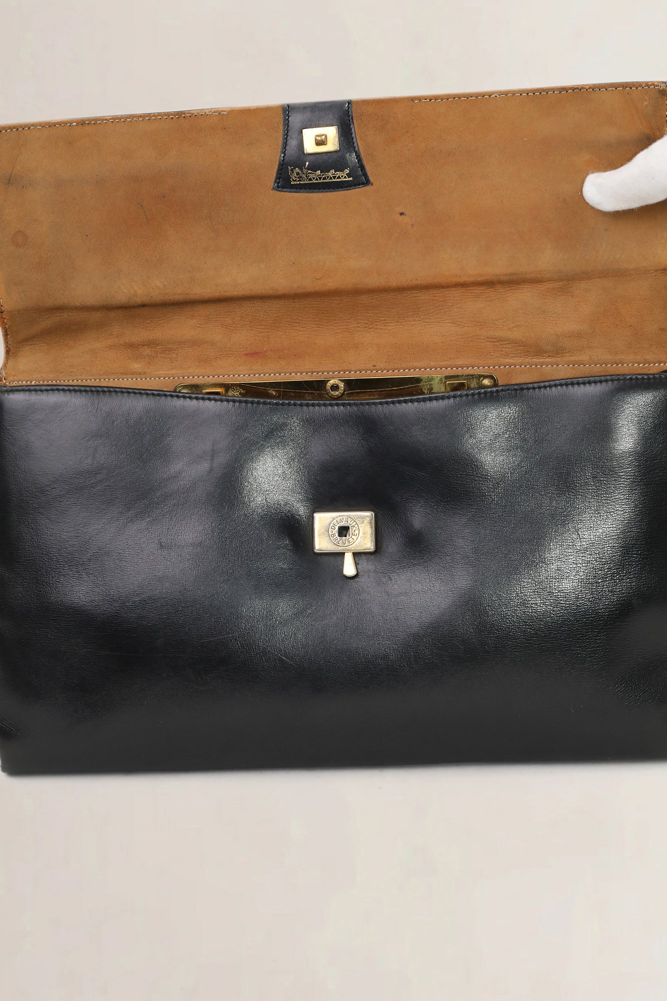 Delvaux Blue Vintage Top Handle Bag
