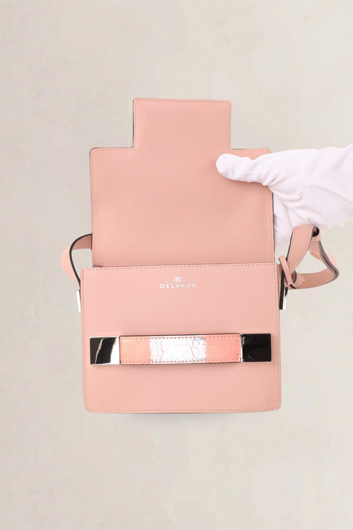 Delvaux Nude Pink Madame Mini Polo Patte Autruche Crossbody Bag