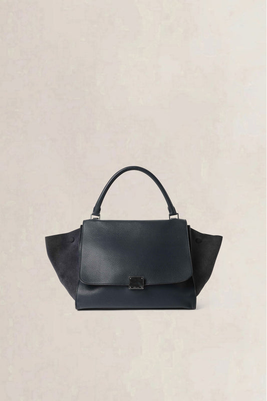 Celine Dark Blue Trapeze Medium Crossbody Bag