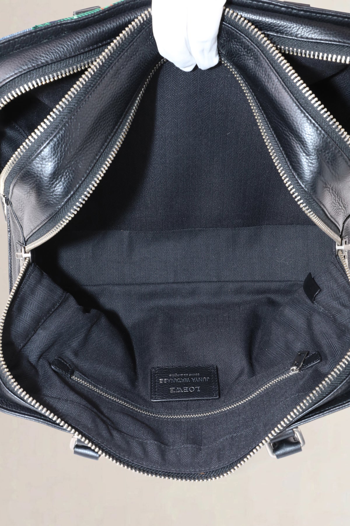 Loewe x Junya Watanabe Black Patchwork Top Handle Bag