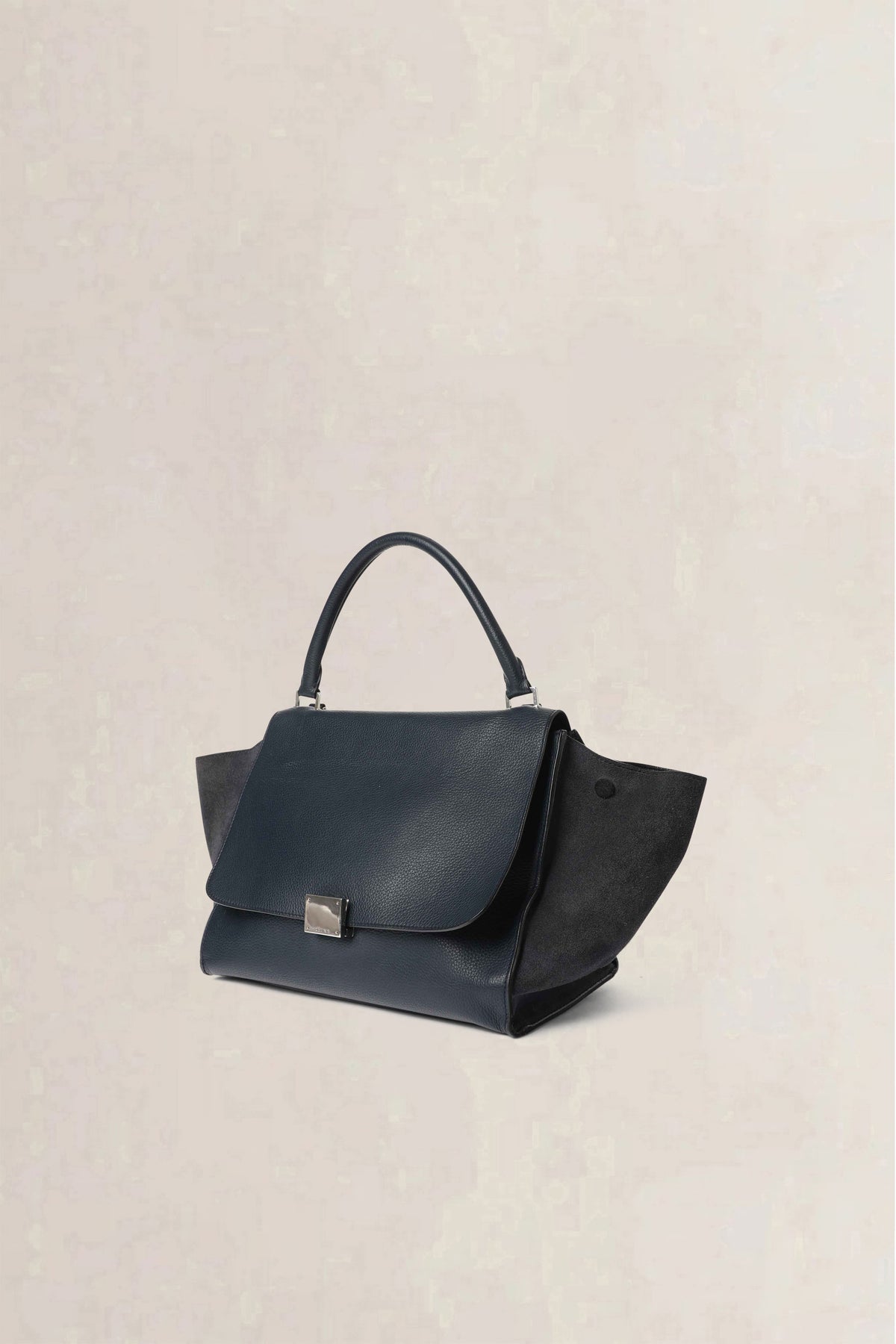 Celine Dark Blue Trapeze Medium Crossbody Bag