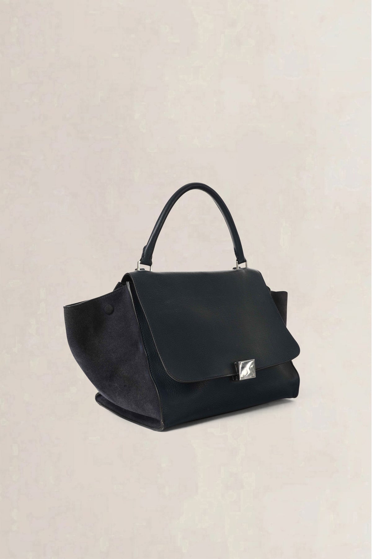 Celine Dark Blue Trapeze Medium Crossbody Bag