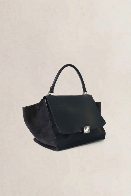 Celine Dark Blue Trapeze Medium Crossbody Bag