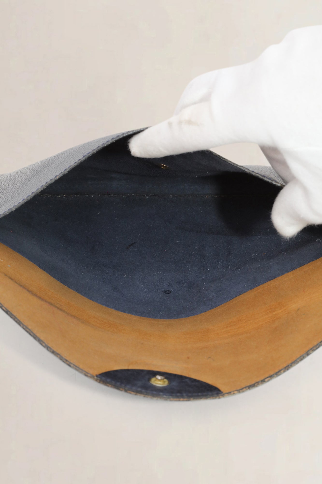 Delvaux Blue Leather Clutch