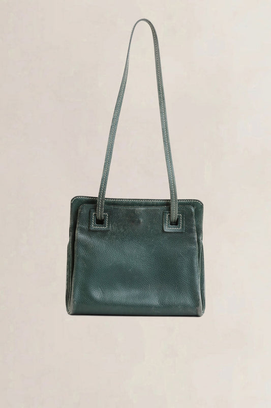 Delvaux Green Leather Shoulder Bag