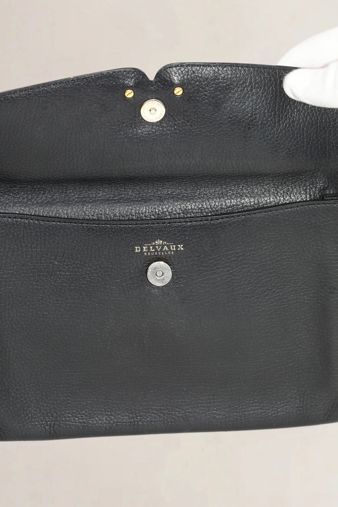 Delvaux Black Leather Clutch