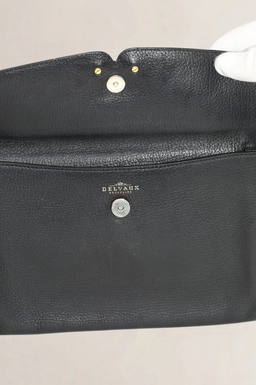 Delvaux Black Leather Clutch