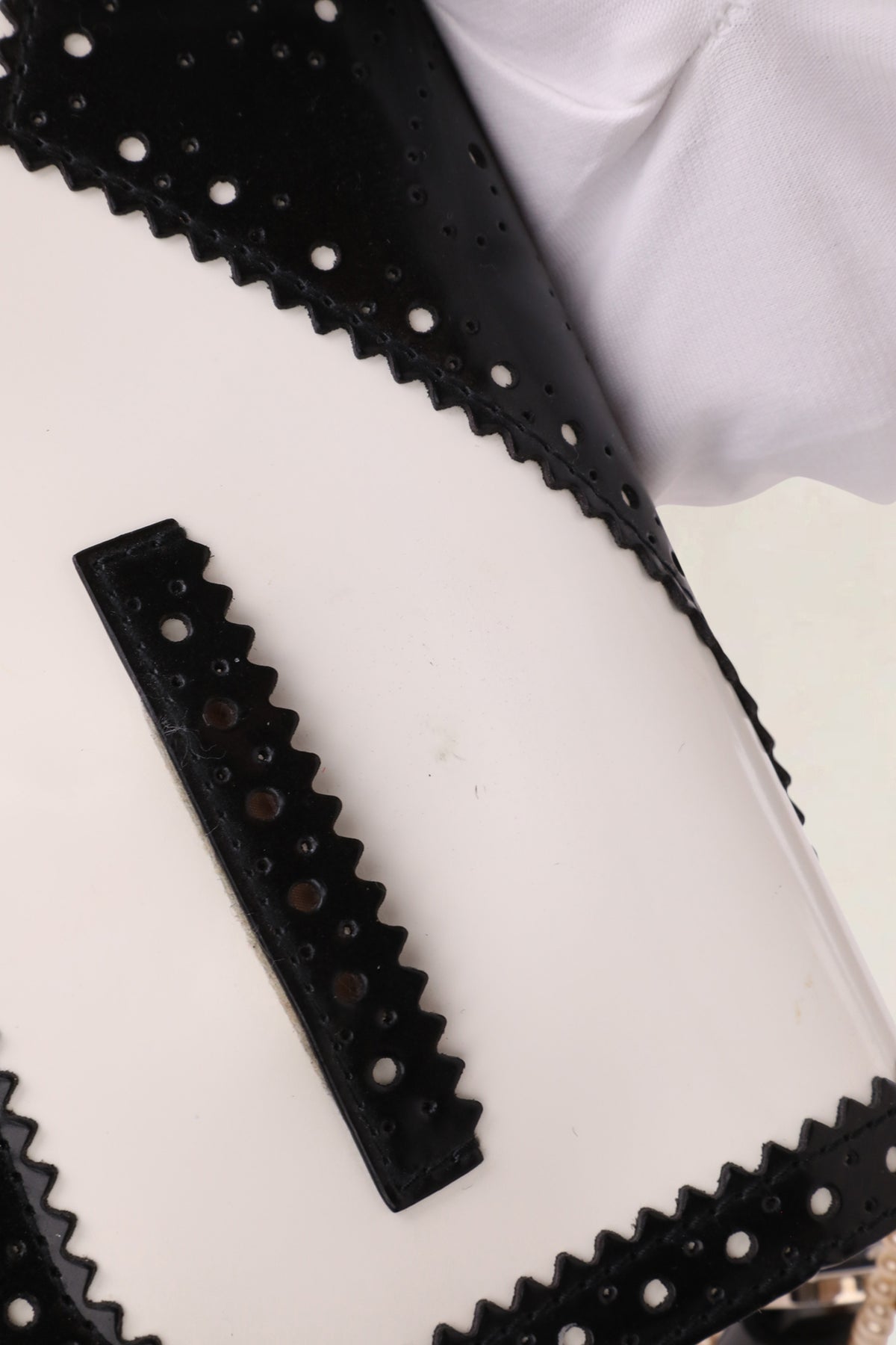 Christian Dior Black & White D-Trick Patent Shoulder Bag
