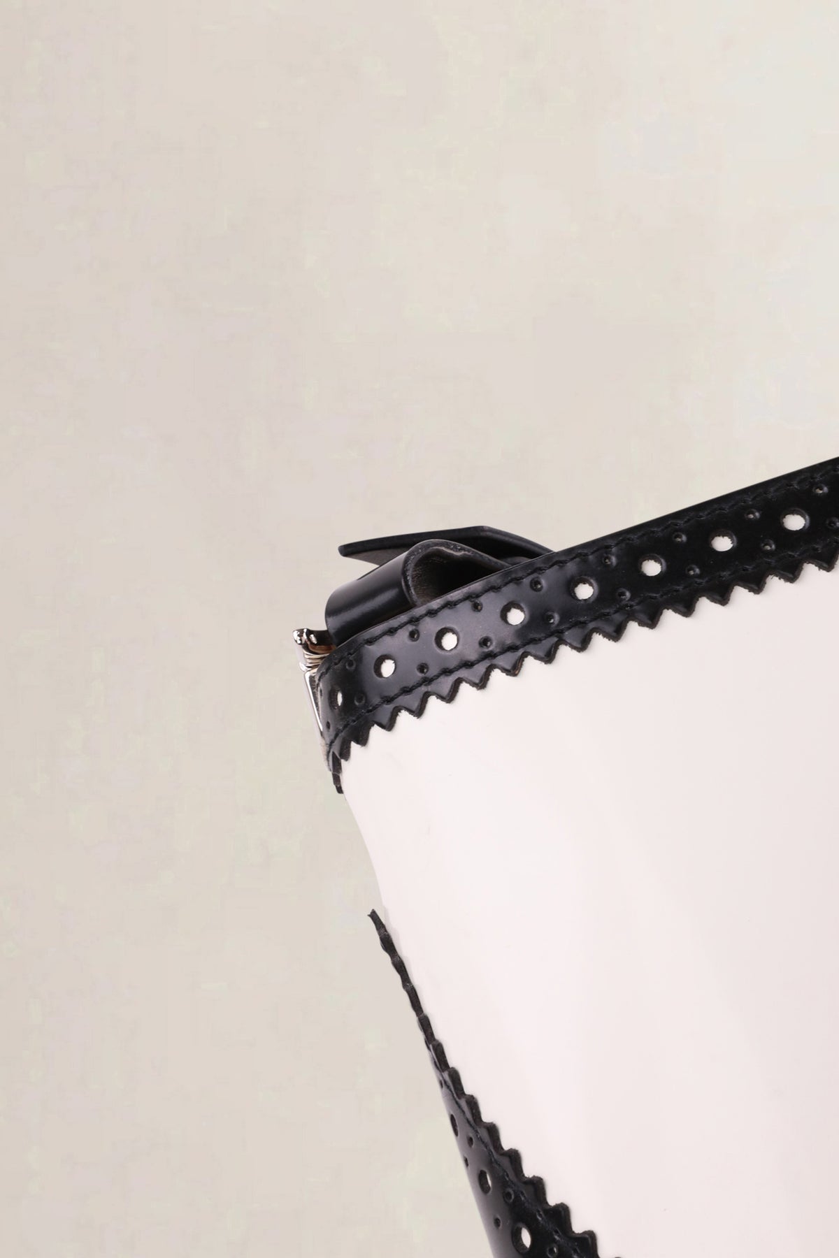 Christian Dior Black & White D-Trick Patent Shoulder Bag