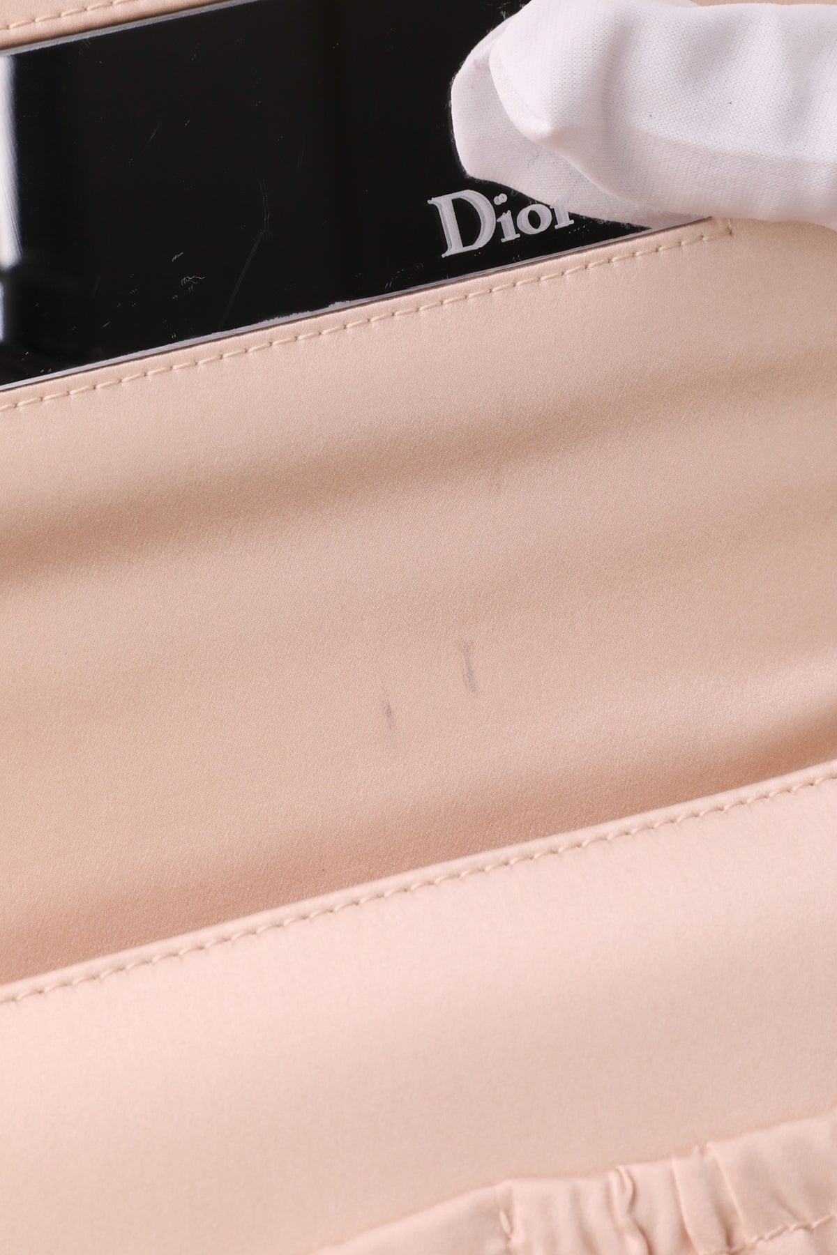 Christian Dior Black & White D-Trick Patent Shoulder Bag