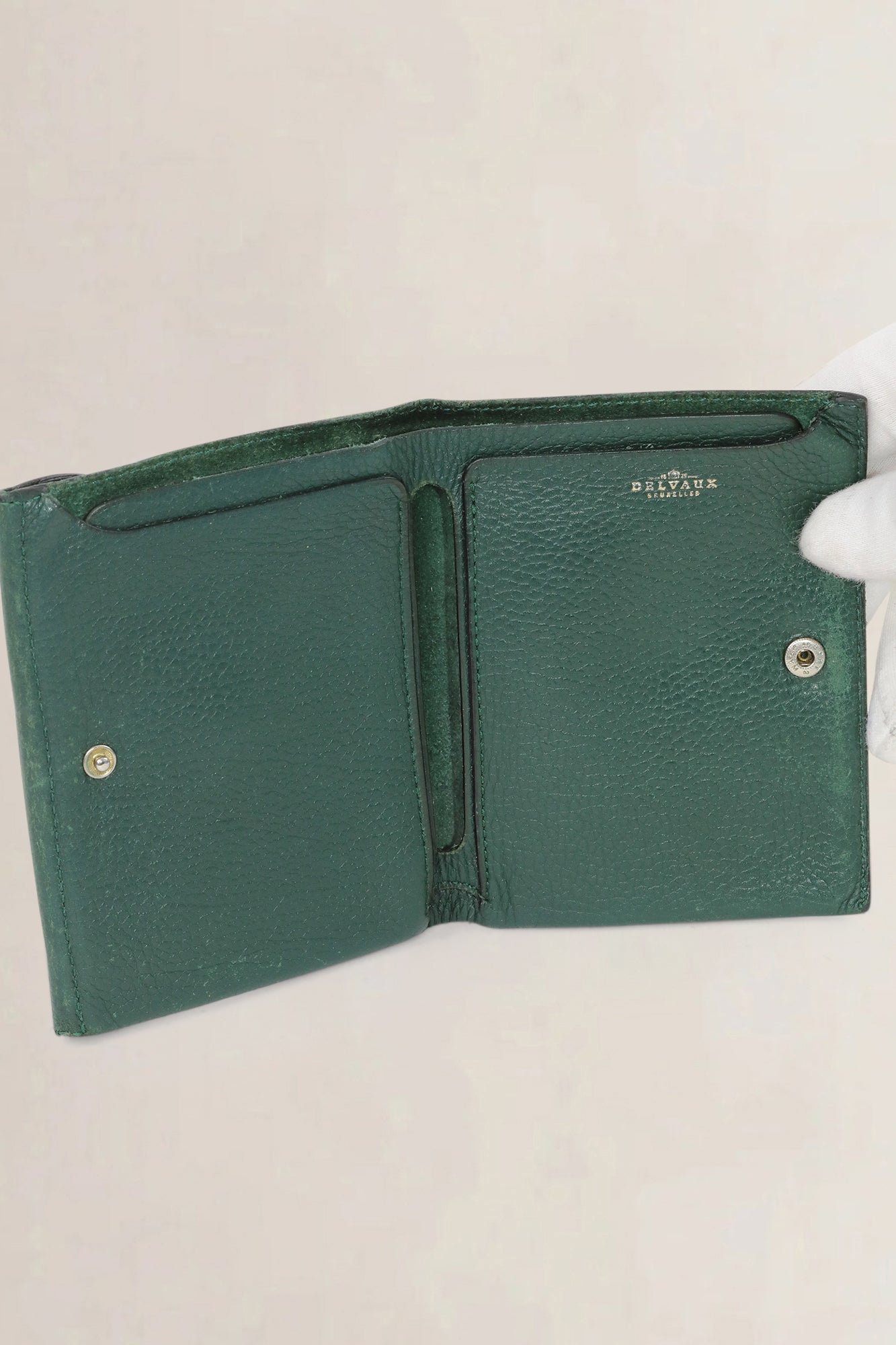 Delvaux Green Leather Wallet