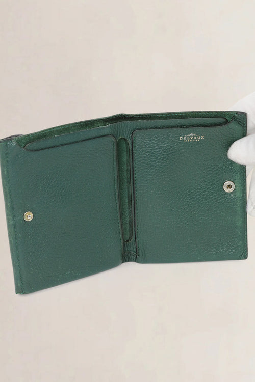 Delvaux Green Leather Wallet