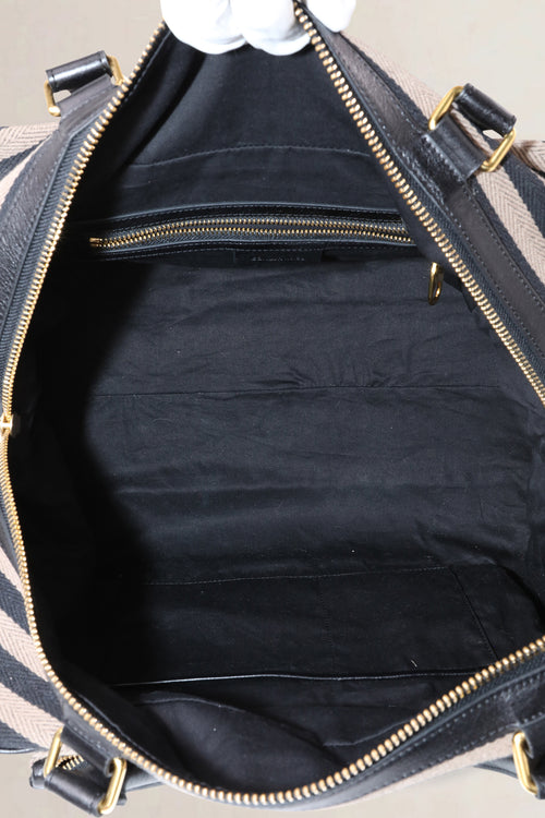 Sonia Rykiel Brown & Black Striped Top Handle Bag