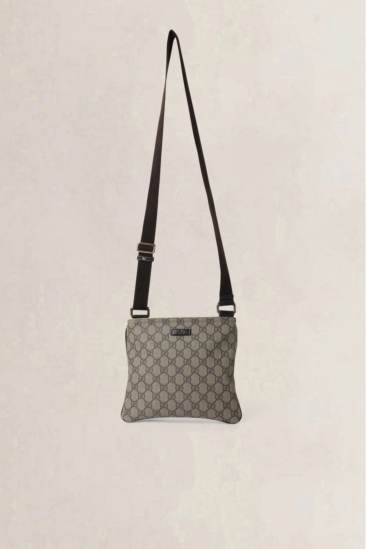 Gucci Beige & Brown GG Canvas Small Messenger Crossbody Bag