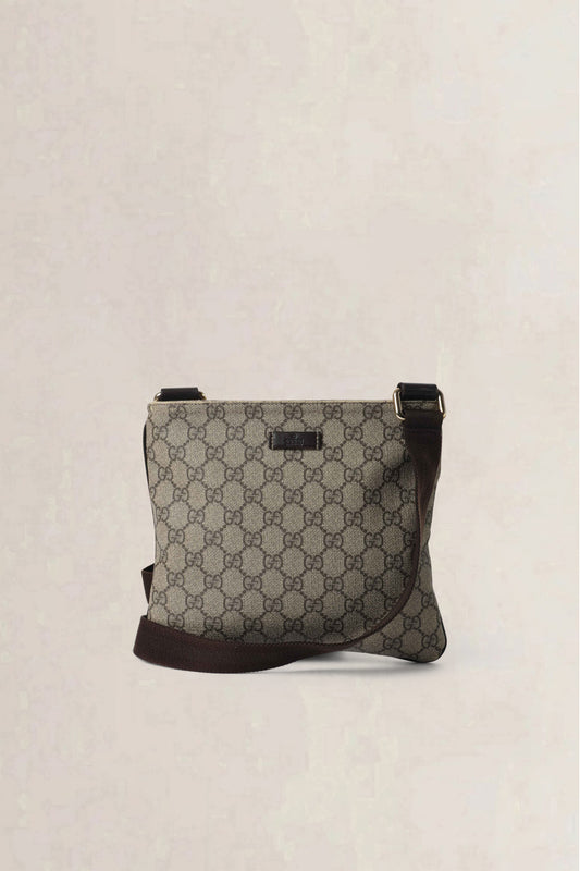 Gucci Beige & Brown GG Canvas Messenger — preloved