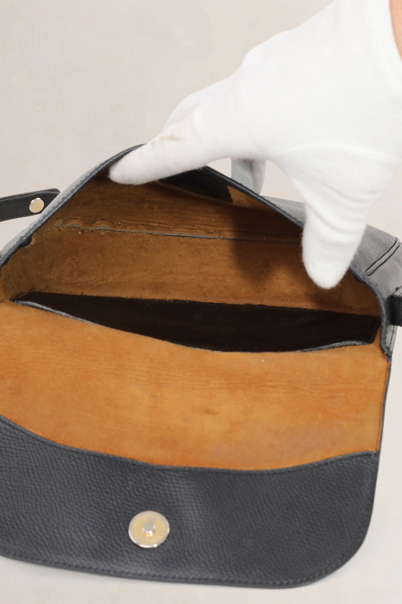 Delvaux Black Leather "D" Crossbody Bag