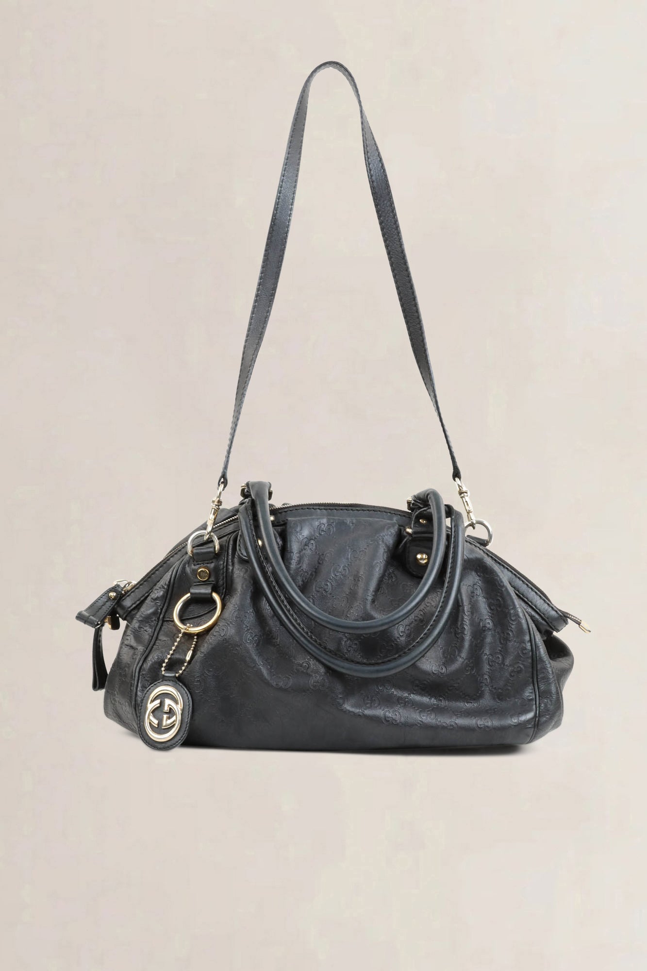 Gucci Black Suckey Monogram Crossbody Bag
