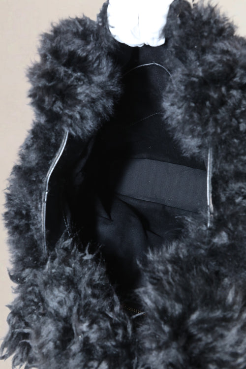 Sonia Rykiel Black Fur Shoulder Bag