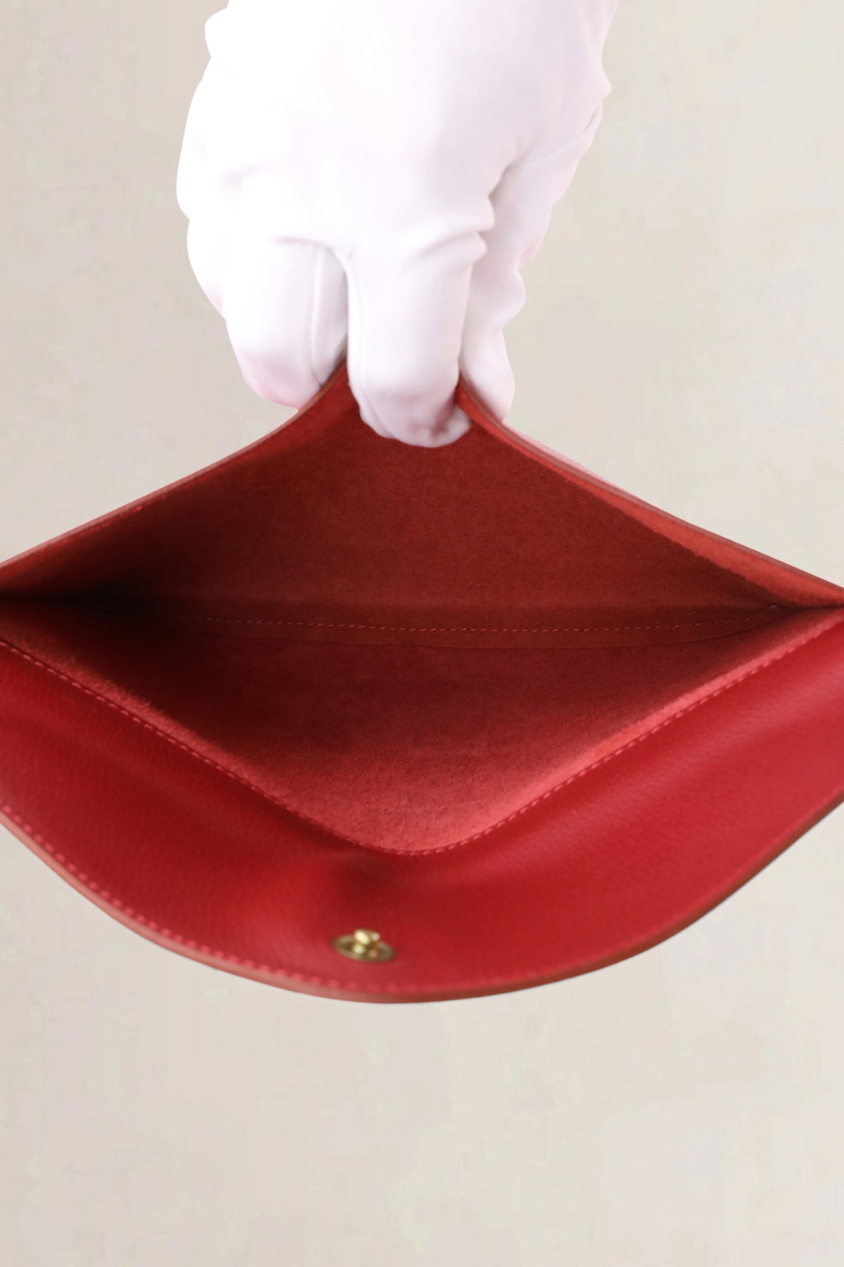 Delvaux Light Rosso Jumping Calf Envelope Clutch