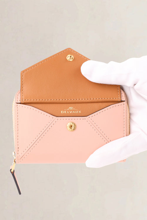 Delvaux Nude Pink Compact Wallet