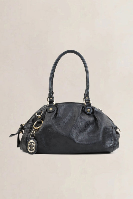 Gucci Black Suckey Monogram Crossbody Bag