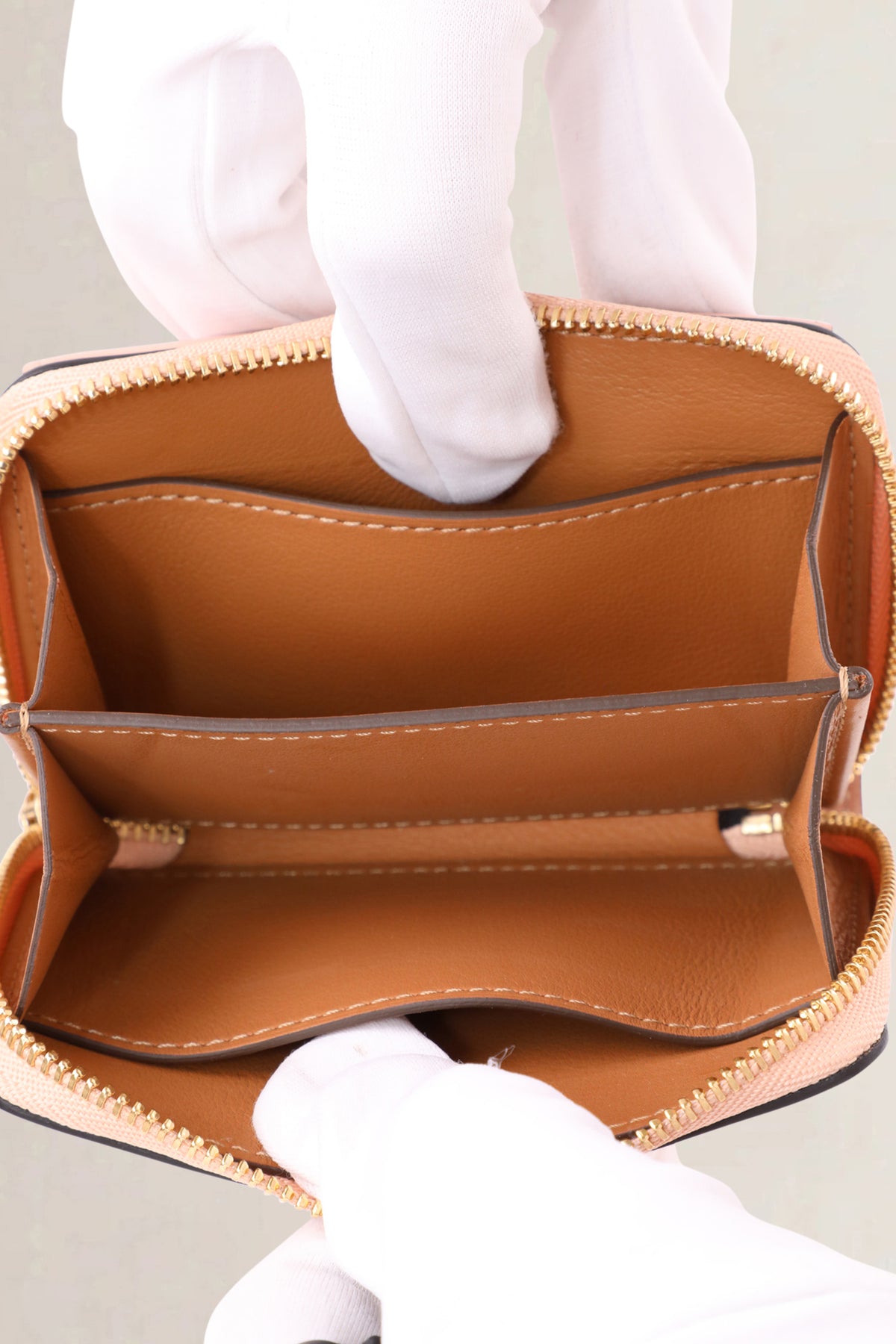 Delvaux Nude Pink Compact Wallet