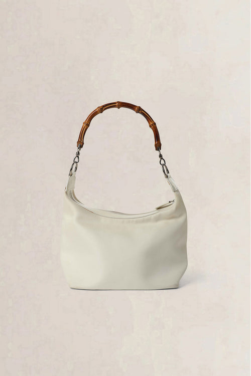 Gucci blanc Bamboo à poignée Sac porté épaule