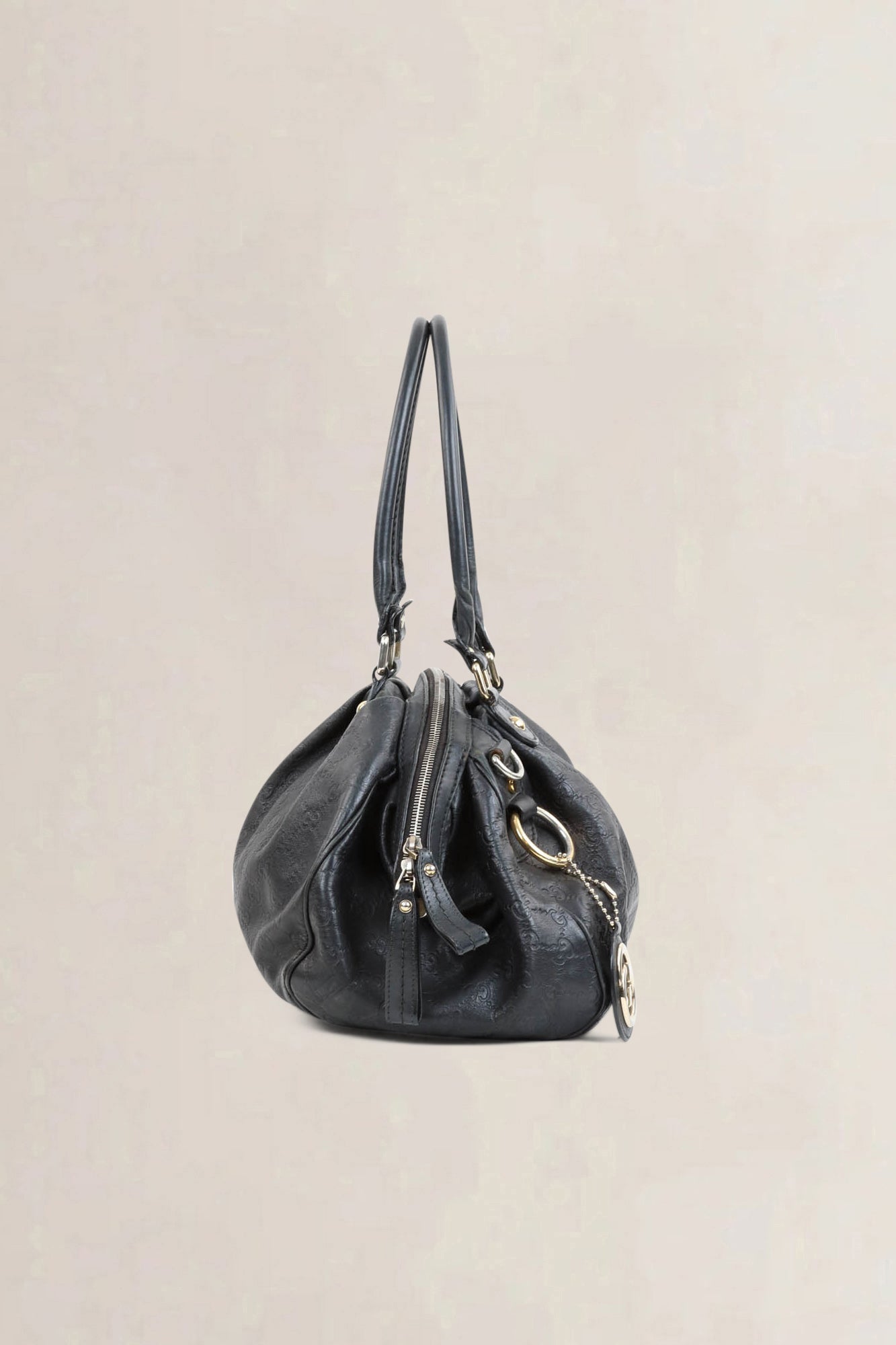 Gucci Black Suckey Monogram Crossbody Bag