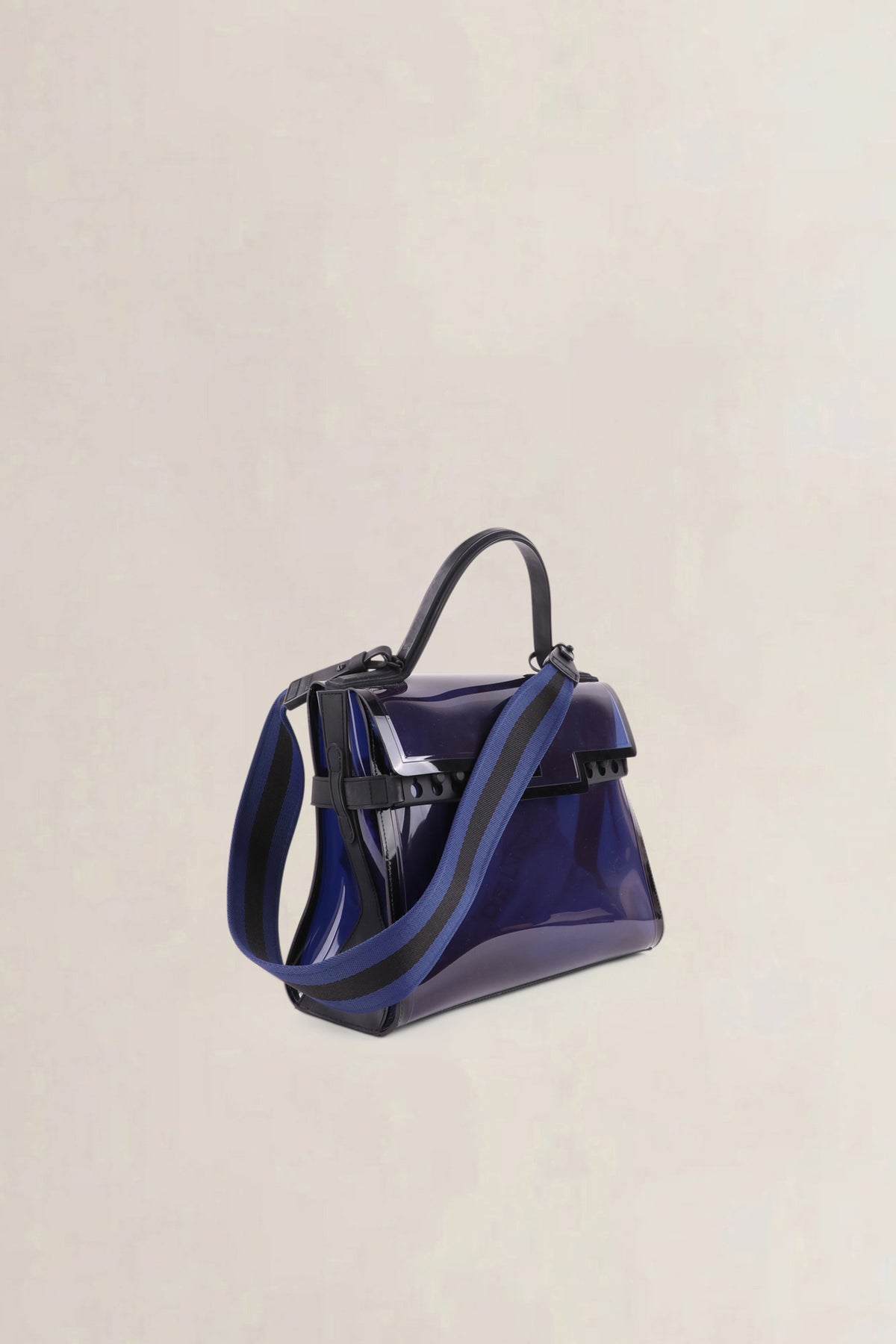 Delvaux Dark Night Tempête Vinyl Shoulder Bag