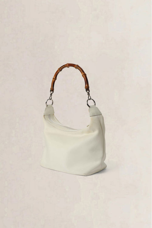 Gucci blanc Bamboo à poignée Sac porté épaule