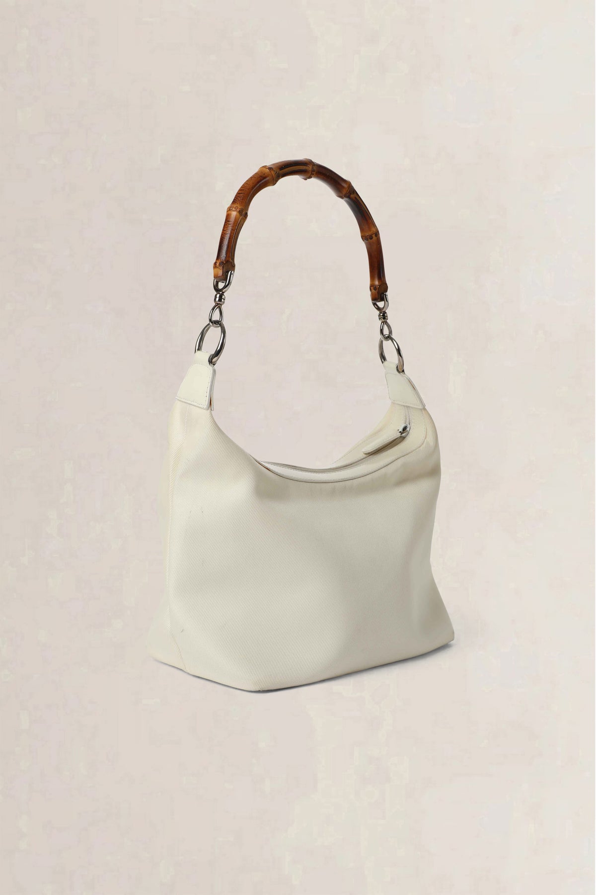 Gucci blanc Bamboo à poignée Sac porté épaule