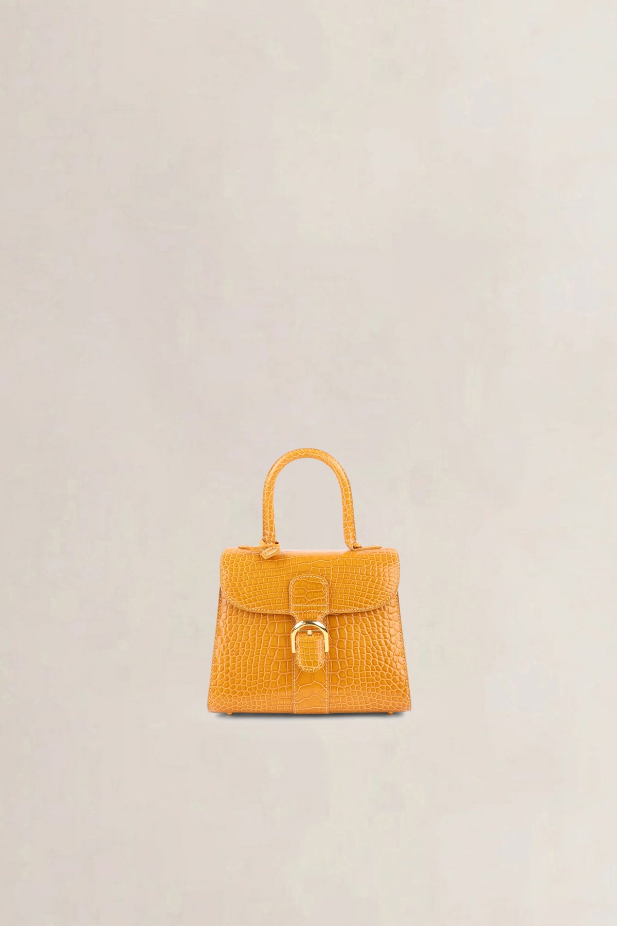 Delvaux Soft Yellow Brillant Crocodile Mini Crossbody Bag